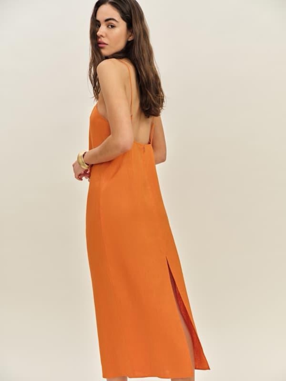 Reformation Gael Linen Dress in Citrus Size 2